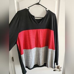 SHEIN Black Curve 4XL Women's Top Black, Red And Gray
